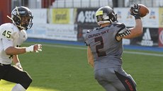 Momentka ze zápasu amerického fotbalu mezi Jihlavou a Ústím nad Labem. Momentka ze zápasu amerického fotbalu mezi Jihlavou a Ústím nad Labem.