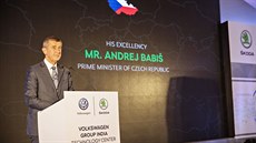 Andrej Babiš při otevření vývojového centra Škody v Indii Andrej Babiš při otevření vývojového centra Škody v Indii