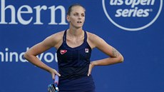 Nespokojená Karolína Plíšková na turnaji v New Yorku. Nespokojená Karolína Plíšková na turnaji v New Yorku.
