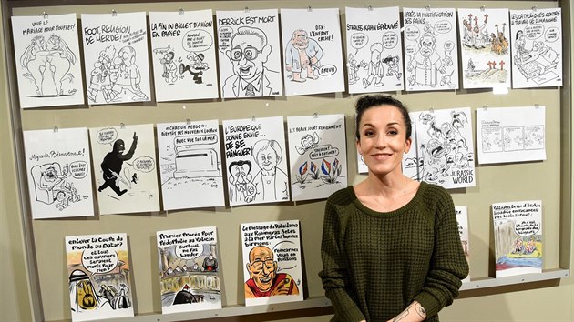 Francouzsk kreslka Corinne Reyov alias Coco peila tok na redakci Charlie Hebdo. Teroristy pod ntlakem pustila do sdla satirickho tdenku. (19. jna 2016)