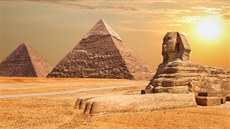 Pyramidy v Gíze s Velkou sfingou Pyramidy v Gíze s Velkou sfingou