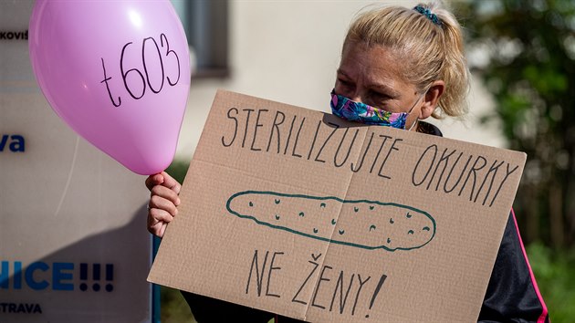 Jedna ze en, kter v Ostrav protestovaly kvli odkodnn za protiprvn sterilizace.