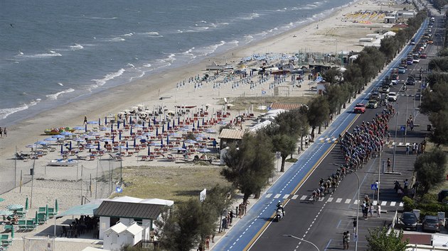 Momentka z est etapy zvodu Tirreno-Adriatico.