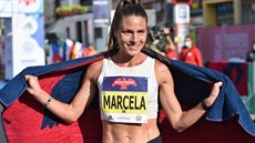 Marcela Joglová v cíli Ústeckého půlmaratonu Marcela Joglová v cíli Ústeckého půlmaratonu