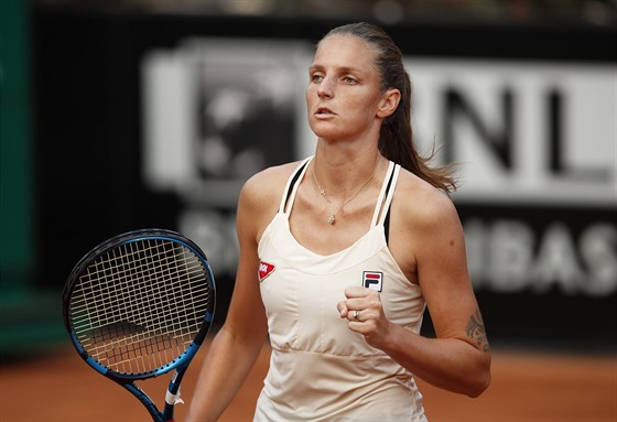 Karolína Plíková v semifinále proti Markét Vondrouové na turnaji v ím.