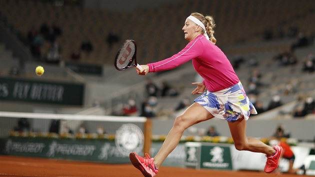 Petra Kvitov bhem prvnho kola Roland Garros.