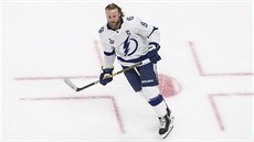 Steven Stamkos z Tampy před třetí finálovou bitvou proti Dallasu. Steven Stamkos z Tampy před třetí finálovou bitvou proti Dallasu.