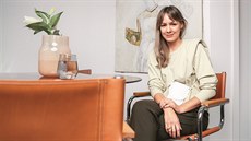 Kožené modely Pavlíny Fričové mají přísně hranatý tvar. Kožené modely Pavlíny Fričové mají přísně hranatý tvar.