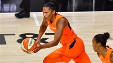 Alyssa Thomasová z Connecticutu v pátém semifinále WNBA. Alyssa Thomasová z Connecticutu v pátém semifinále WNBA.