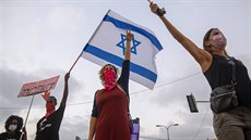 Izraelci protestují proti omezení shromaování. (29. záí 2020)