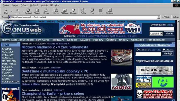 BonusWeb v roce 2000 BonusWeb v roce 2000