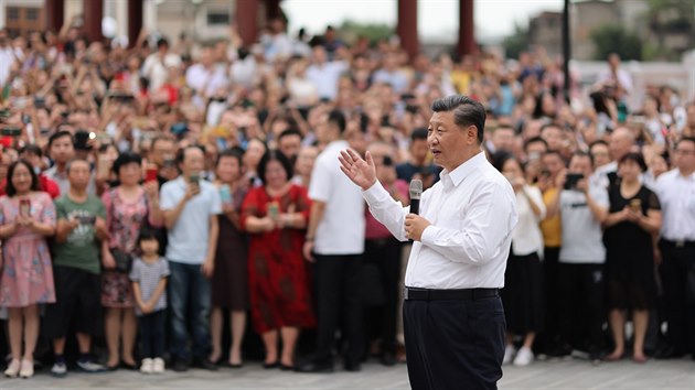 Projev čínského prezidenta Si Ťin-pchinga během návštěvy Šen-čenu (14. října 2020)