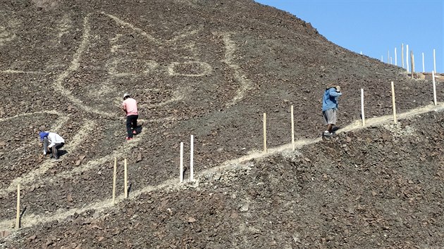 Archeologov na perunsk planin Nazca odkryli obrazec koky. (19. jna 2020)