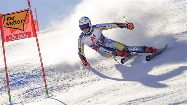 Lucas Braathen v obm slalomu v Sldenu