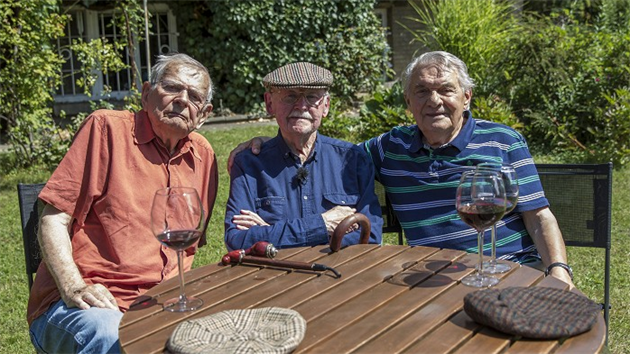 Jan Skopeček, Lubomír Lipský a Ladislav Trojan v pořadu Tajemství Lubomíra Lipského (2014)