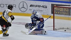 Martin Havelka z Litvínova překonává Karla Vejmelku v brance Brna. Martin Havelka z Litvínova překonává Karla Vejmelku v brance Brna.