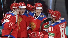 Rutí hokejisté Kirill Kirsanov, Rodion Amirov, Danil Bakirov a Arsenii...