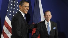 Václav Havel s americkým prezidentem Barackem Obamou během summitu EU-USA v... Václav Havel s americkým prezidentem Barackem Obamou během summitu EU-USA v...