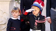 Monacká princezna Gabriella a princ Jacques (Monako, 19. listopadu 2020)