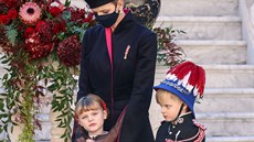 Monacká knna Charlene a její dti princezna Gabriella a princ Jacques...