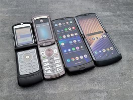 Motorola Razr 5G a její pedchdci: Razr 2019, Razr V3i a Razr V13