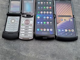Motorola Razr 5G a její pedchdci: Razr 2019, Razr V3i a Razr V13