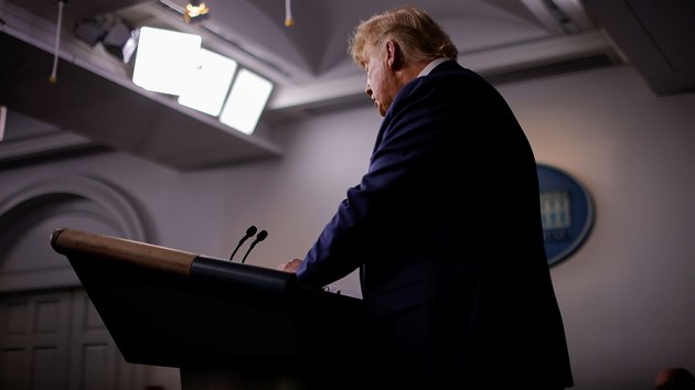 Americk prezident Donald Trump na tiskov konferenci v Blm dom (20. listopadu 2020)