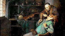 Obraz Zubař (mezi lety 1630 až 1638) od nizozemského mistra Gerrita Doua Obraz Zubař (mezi lety 1630 až 1638) od nizozemského mistra Gerrita Doua