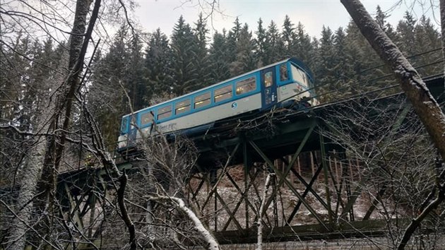 Na Semilsku spadl strom na vlak jedoucí po mostě. Na Semilsku spadl strom na vlak jedoucí po mostě.