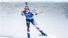 Markéta Davidová na trati druhého sprintu v Kontiolahti. Markéta Davidová na trati druhého sprintu v Kontiolahti.