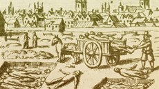 Pohřbívání obětí londýnské epidemie nazývané Velký mor (1665–1666) do... Pohřbívání obětí londýnské epidemie nazývané Velký mor (1665–1666) do...