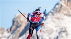 Adam Václavík na trati sprintu v rakouském Hochfilzenu. Adam Václavík na trati sprintu v rakouském Hochfilzenu.