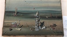 Z kontejneru na düsseldorfském letišti vytažené plátno surrealisty Yvese... Z kontejneru na düsseldorfském letišti vytažené plátno surrealisty Yvese...