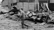 Exploze munice v tanku sovtské armády v Krupce-Bohosudov na Teplicku si 9....