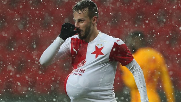 Slávista Jakub Hromada slaví svůj první gól v klubu, dal ho v poháru proti... Slávista Jakub Hromada slaví svůj první gól v klubu, dal ho v poháru proti...