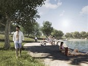 Návštěvníci plánovaného koupaliště Březinka v Humpolci by si užívali i poležení... Návštěvníci plánovaného koupaliště Březinka v Humpolci by si užívali i poležení...