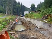Oprava úseku silnice mezi Střmenským podhradím a Bučnicí v srpnu 2020 Oprava úseku silnice mezi Střmenským podhradím a Bučnicí v srpnu 2020