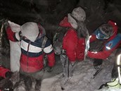 Horská služba při náročném zásahu našla promrzlý pár v Obřím dole v Krkonoších... Horská služba při náročném zásahu našla promrzlý pár v Obřím dole v Krkonoších...
