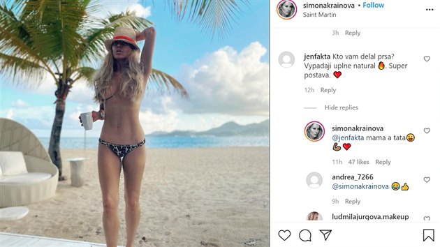 Simona Krainov pedvedla na Instagramu bezchybnou postavu po dvou dtech (2021).