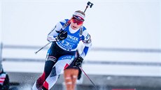 Lucie Charvátová finišuje štafetu v Oberhofu. Lucie Charvátová finišuje štafetu v Oberhofu.
