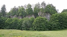 Žena se zřítila z této skály u zříceniny hradu Holštejn na Blanensku.... Žena se zřítila z této skály u zříceniny hradu Holštejn na Blanensku....