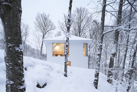 Architekti rodin pedloili minimalistický koncept rekreaní vilky se stanovou...