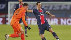 Angel Di Maria z Paris Saint-Germain (vpravo) v utkání proti and Montpellieru. Angel Di Maria z Paris Saint-Germain (vpravo) v utkání proti and Montpellieru.