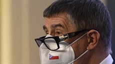 Premiér Andrej Babiš vystoupil 3. února 2021 v Praze na tiskové konferenci k... Premiér Andrej Babiš vystoupil 3. února 2021 v Praze na tiskové konferenci k...