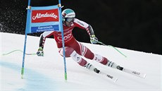 Rakouský lyžař Vincent Kriechmayr na trati super-G v Ga-Pa Rakouský lyžař Vincent Kriechmayr na trati super-G v Ga-Pa