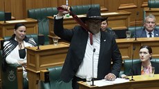Maorský poslanec Rawiri Waititi odmítá v novozélandském parlamentu nosit... Maorský poslanec Rawiri Waititi odmítá v novozélandském parlamentu nosit...