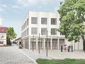 Plácek u radnice - vizualizace nové budovy městského úřadu v Lázních Bělohrad Plácek u radnice - vizualizace nové budovy městského úřadu v Lázních Bělohrad