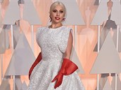 Lady Gaga dorazila na erven koberec roku 2015 v atech znaky Azzedine Alaia...