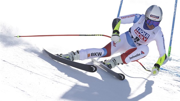 vcarsk lyaka Corinne Suterov na trati super-G ve Val di Fassa