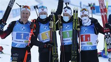 Norská štafeta ve složení (zleva) Vetle Sjaastad Christiansen, Johannes... Norská štafeta ve složení (zleva) Vetle Sjaastad Christiansen, Johannes...